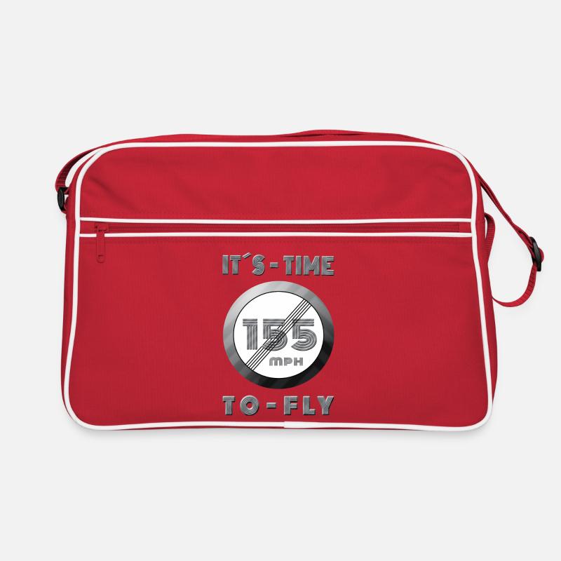 Temps de course 155 mph Design rétro - Sac Retro - rouge/blanc