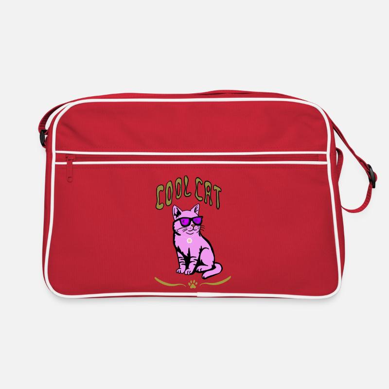 Style de lunettes de soleil chat rose - Sac Retro - rouge/blanc
