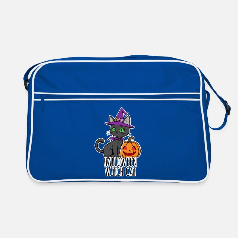 Chats mignons d’Halloween Sorcière Halloween SorcièreChat Sac Retro