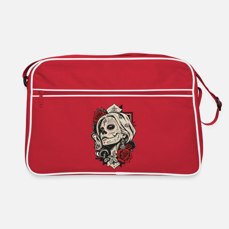 Sugar Skull Queen Roses Retro Bag