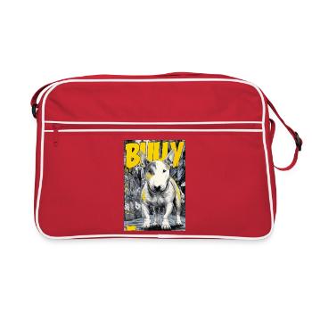 Bull Terrier – Chien des rues urbain dans le style BD - Sac Retro - rouge/blanc - Devant