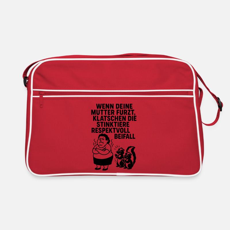 deine mutter witz furz stinktier Retro Tasche