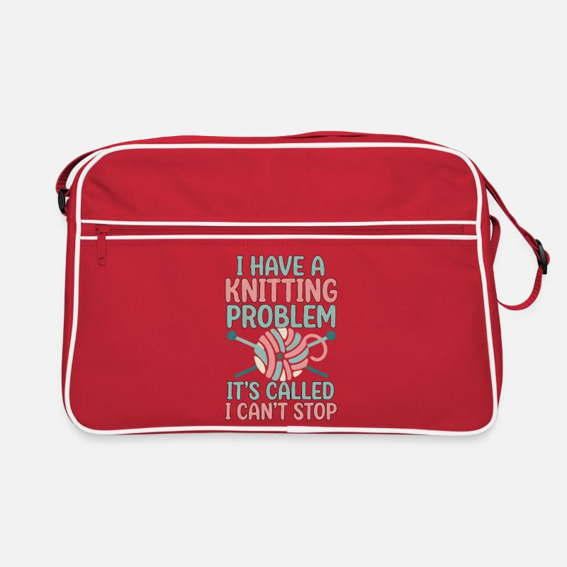 Ich hab ein Strickproblem ich kann nicht aufhören Retro Tasche