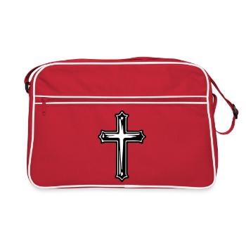 Symbole chrétien de la Croix de Jésus - Sac Retro - rouge/blanc - Devant