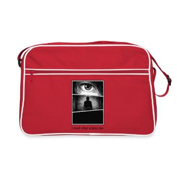 I read what scares me – Manga Horror Motiv - Retro Bag - red/white - Front