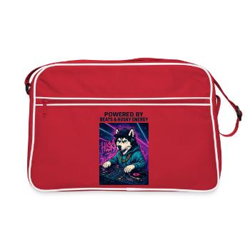 Husky DJ – Streetwear urbain avec Beats Energy - Sac Retro - rouge/blanc - Devant