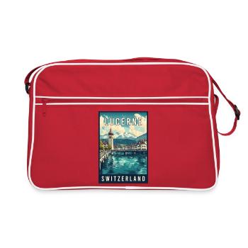 Explorez les Alpes suisses et Lucerne en Suisse - Sac Retro - rouge/blanc - Devant