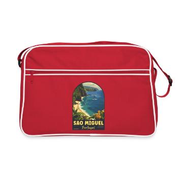 Découvrez l’île de São Miguel, Açores, Portugal - Sac Retro - rouge/blanc - Devant