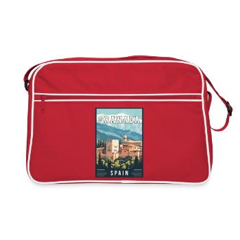 Discover Granada in Spain Beauty of Alhambra - Retro Bag - red/white - Front