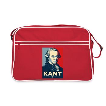 Immanuel Kant Retro-Philosophenporträt - Retro Tasche - Rot/Weiß - Vorne