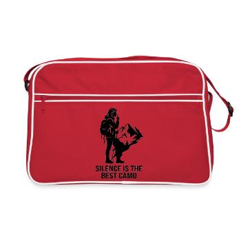 Silence est le meilleur randonneur de montagne camouflage - Sac Retro - rouge/blanc - Devant