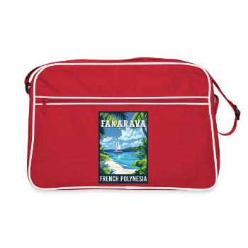 Explorez les Fakarava tropicales en Polynésie française - Sac Retro - rouge/blanc - Devant