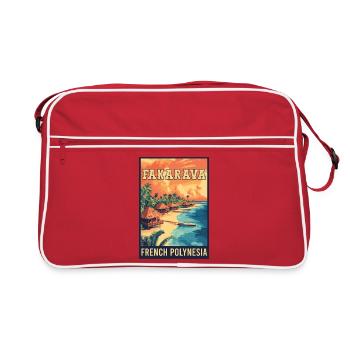Découvrez la Fakarava tropicale en Polynésie française - Sac Retro - rouge/blanc - Devant