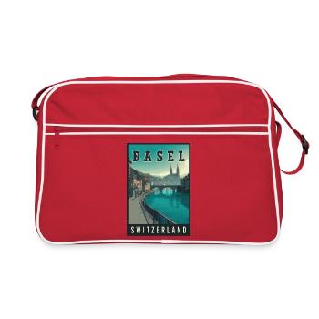 Experience River City of Basel in Switzerland - Retro Bag - red/white - Front