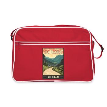 Experience Landscapes of Ha Giang in Vietnam - Retro Bag - red/white - Front
