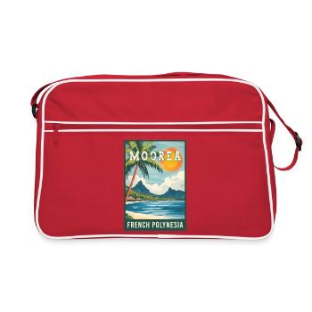 Explorez les Moorea tropicaux en Polynésie française - Sac Retro - rouge/blanc - Devant