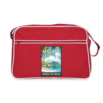 Découvrez la Mooréa tropicale en Polynésie française - Sac Retro - rouge/blanc - Devant