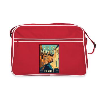 Discover Charming Aix-en-Provence in France - Retro Bag - red/white - Front