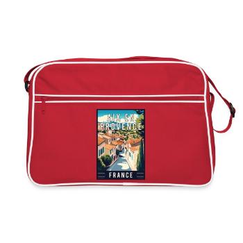 Experience Charming Aix-en-Provence in France - Retro Bag - red/white - Front