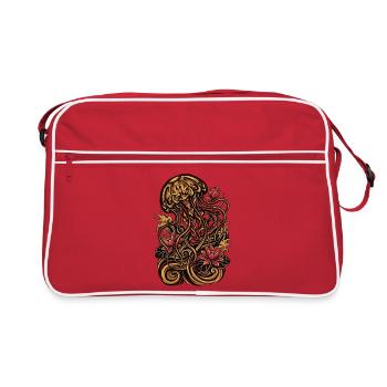 Quallen-Tattoo-Ästhetik Grafik - Retro Tasche - Rot/Weiß - Vorne
