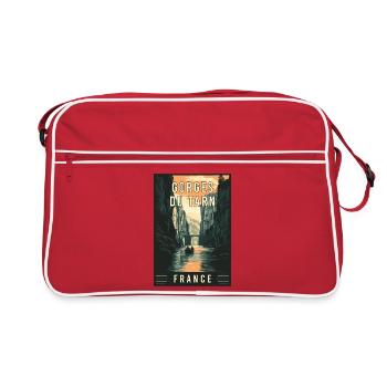 Explore Breathtaking Gorges du Tarn in France - Retro Bag - red/white - Front