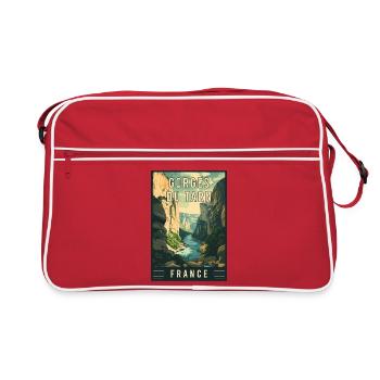 Experience Breathtaking Gorges du Tarn in France - Retro Bag - red/white - Front