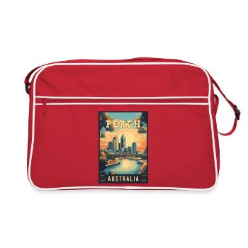 Discover City by the Swan River Perth in Australia - Retro Bag - red/white - Front