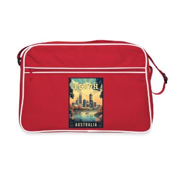 Explore City by the Swan River Perth in Australia - Retro Bag - red/white - Front