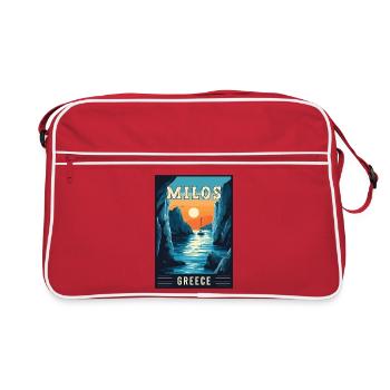 Découvrez la beauté époustouflante de Milos en Grèce - Sac Retro - rouge/blanc - Devant