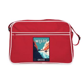 Découvrez la beauté époustouflante de Milos en Grèce - Sac Retro - rouge/blanc - Devant