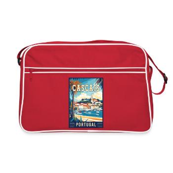 Découvrez la beauté côtière de Cascais au Portugal - Sac Retro - rouge/blanc - Devant