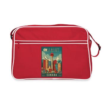 Experience Scenic Urban Scene of Calgary in Canada - Retro Bag - red/white - Front