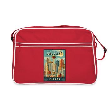 Explore Scenic Urban Scene of Calgary in Canada - Retro Bag - red/white - Front