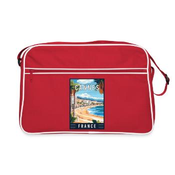 Découvrez la Côte d’Azur et Cannes en France - Sac Retro - rouge/blanc - Devant