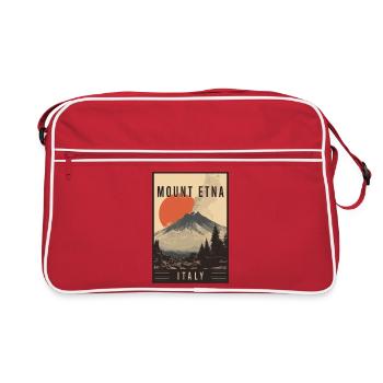 Entdecken Sie Volcano Adventure und den Ätna in Italien - Retro Tasche - Rot/Weiß - Vorne
