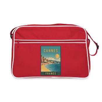Découvrez la Côte d’Azur et Cannes en France - Sac Retro - rouge/blanc - Devant
