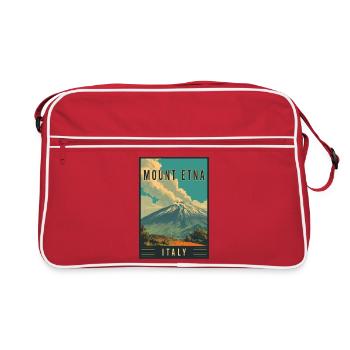 Entdecken Sie Volcano Adventure und den Ätna in Italien - Retro Tasche - Rot/Weiß - Vorne