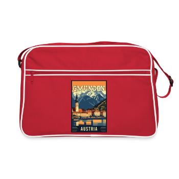 Lakeside Beauty of Gmunden in Austria - Travel Art - Retro Bag - red/white - Front