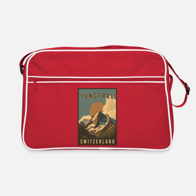 Entdecken Sie die Schweizer Landschaft Jungfrau in der Schweiz Retro Tasche