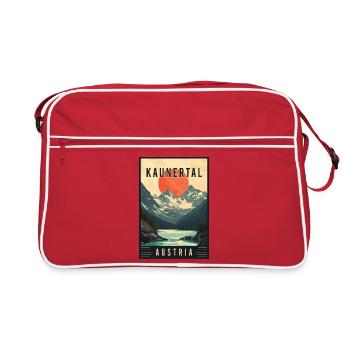 Explorez la vallée glaciaire de Kaunertal en Autriche - Sac Retro - rouge/blanc - Devant