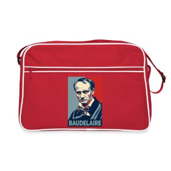 Baudelaire Pop Art Portrait - Sac Retro - rouge/blanc - Devant