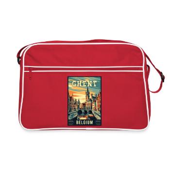 Découvrez le charme historique de Gand en Belgique - Sac Retro - rouge/blanc - Devant
