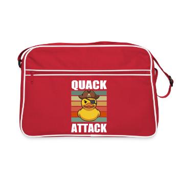 Piratenten-Quack-Angriff - Retro Tasche - Rot/Weiß - Vorne