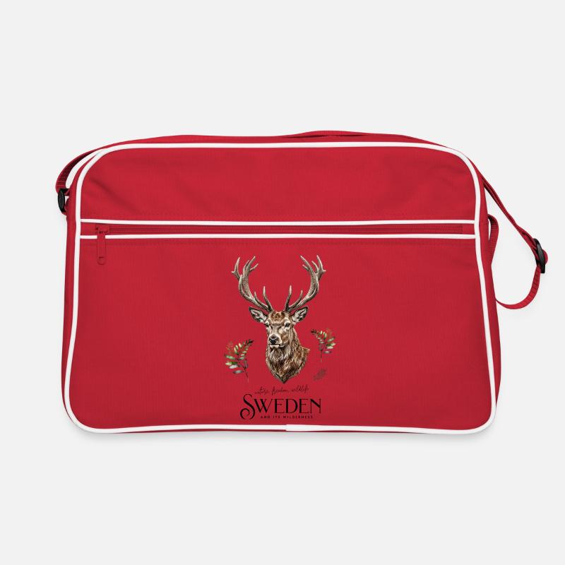 Tête de cerf dans la forêt sauvage de Suède Sac Retro