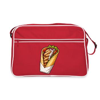 Chicken Wrap Illustration - Retro Bag - red/white - Front