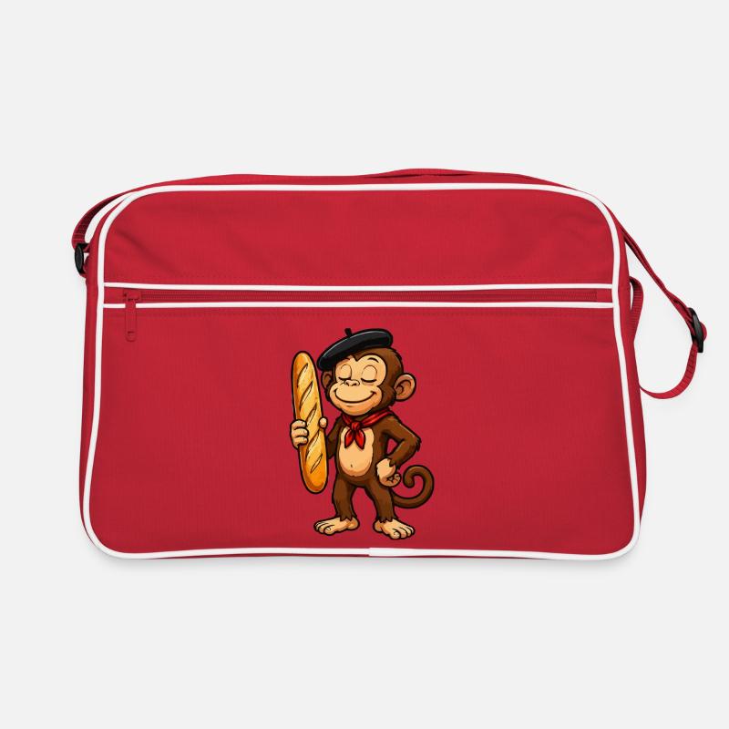 Baguette monkey with beret Retro Bag
