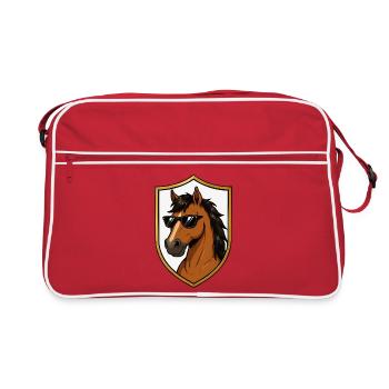 Stallion with Sunglasses Shield - Retro Bag - red/white - Front