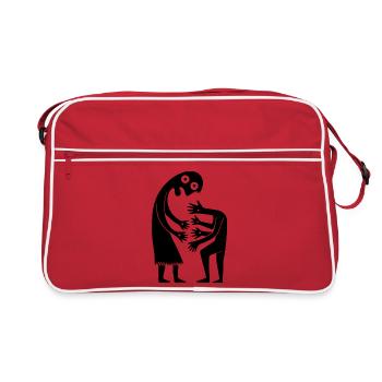 Figures abstraites rencontrent un monochrome créatif - Sac Retro - rouge/blanc - Devant
