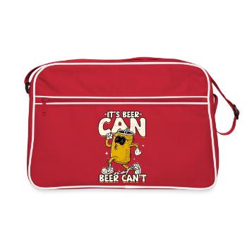 Son héros de canette de bière : style de bande dessinée audacieuse - Sac Retro - rouge/blanc - Devant