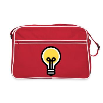 Glühbirne, Elektriker, Idee, Innovation - Retro Tasche - Rot/Weiß - Vorne